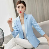 Fongt Spring And Autumn New Professional Joker Suit Long Sleeve Korean Version Temperament Slim Show Thin Suit Jacket Female Short Style-Outfit