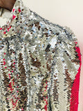STREET Newest 2023 Designer Fashion Women's Long Sleeve Glitter Sequined Ruffles