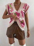 Fongt Collared Threaded Silk Sweater Temperament Fashion Knitted Vest