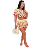 Fongt New Women's Handmade Knitted Casual Shorts Suit-Outfit
