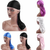 Men's Satin Durags Bandanna Turban Wigs Pirate Hat Men Silky Durag Headwear