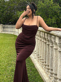 Black Corset Mermaid Dress Spaghetti Strap Bodycon Long Summer Dress Sleeveless Elegant Party Evening Maxi Dresses