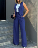 Fongt New Fashion Suit Vest Vest Broad Leg Trousers Casual Suit