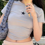 Star Logo Graphic Crop Top-Outfit