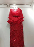 Light Luxury High Grade Women's Dress Set with Folded Waist, Top, Belt, Sequin Half Dress Two Piece Set-Outfit