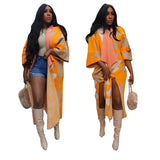 Fongt New Women's Casual Short Sleeve Knitted Long Coat-Outfit
