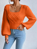 Fongt And Winter New Solid Color Square Sweater Women's Top Fashion Pure Color Knitwear