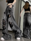 Washed Black Ripped Boyfriend Jeans-Outfit