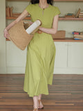 Fongt Red Design Sense Of A Small Gentle And Comfortable French Buckle Round Neck-Up Dress Temperament Thin Dress