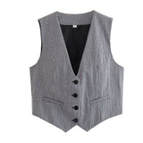 Fongt Summer New Women's Street Fashion Leisure Vest 15 Color V Collar Vest