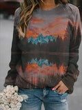 Landscape Flower Floral Print Long Sleeve