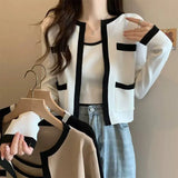New European Version Of The Small Fragrant Wind Light Cooked Outside Wearing A Shirt Thin Knitted Two-Set Vest