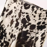 Fongt New Women's Animal Pattern Printing Silk Hystery Feeling Flute Half Skirt 4548