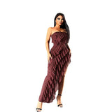 Fongt Women's 2023 Summer Women's New Fashion Chest Sexy Back Slit Tassel Temperament