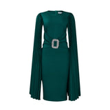 Fongt Women's 2025 Autumn And Winter 2025 New Solid-Colored Ass Sexy Cape Dress Large African Dress