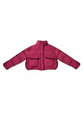 Korean Version Vertical Collar Down Jacket Women's Short Style 2024 Winter New Thickened Warm White Duck Velvet Large Pocket Bread Coat-Outfit
