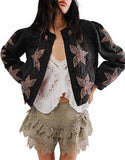 Fongt Autumn And Winter Explosion Embroidered Good Quality Washing Cotton Maple Leaf Embroidery Lady Coat Cotton Suit