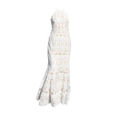 Fongt Beach Cross Fake Dress With Fishtail Dress Sexy Lace Bali Beach Dress-Outfit