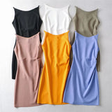 Spring New Style Spice Girl Style Shoulder Pleated Solid Color Dress Sexy Suspender Hip Skirt Woman-Outfit