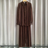 Net Color Press Fold Suit-Outfit