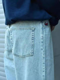 Street Boy Jeans Y2K Hip-Hop Cartoon Embroidery Vintage Blue Jeans Pants Man-Outfit