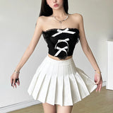 Spring 2024 New Women's Chic Sexy Bow Bow Tight Love Lotus Leaf Side