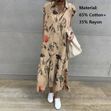 Elegant Summer Long Shirt Dress Women Lapel Neck Short Sleeve Solid Loose Work Sundress Robe Femme Maxi