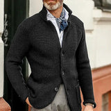 Fongt New Sweater Men's Casual Long Sleeve Solid Color Knit Sweater Men's
