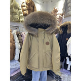 Fongt Collar Workwear Pie Down Jacket Women's Mid- 2025 Winter New Small White Duck Down Men And Women Thick Coat