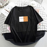 Women Short Sleeve T Shirt Summer Letter Printed Basic Tshirt Korean Cotton Tees for Female Plus Size Loose Soft