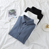 Fongt And Autumn 2025 New Grinding Shirt Female Korean Version Of The Design Sense Niche Blouse Lantern Sleeve Students Long-Sleeved Shirt