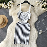 Fongt Beach Bump Summer Striped Slings New Slim-Skinny Sleeveless