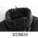 Women 2021 Fashion Thick Warm Parkas Coat Vintage Pockets Drawstring Female Sleeveless Cotton Vest Outerwear Chic