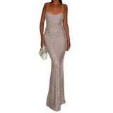 Fongt Design Flash Temperament Sling Dress Woman Fashion Sexy Body Dress