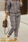 Autumn Lady Casual Long Pants Suit Women Patchwork Zip Top Print Trousers Set Loose High Waist Pants Two Piece Set