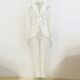 Fongt New Star Fashion Water-Soluble Lace Suit Small Foot Trousers Set Two Sets