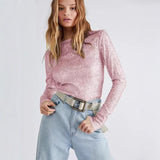 Round-Neck Long-Sleeved Fashion Beads
