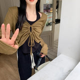 V-Neck Long-Sleeved T-Shirt For Women's Summer Sunscreen Shirt Design Small Loose And Short-Sized Single Special