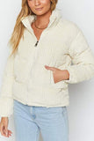 Stand Collar Puffer Coat 1028-1-Outfit