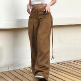 Retro Street Low Waist Wide Leg Pants-Outfit