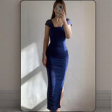Fongt Summer New Women's Decoration Waist Sexy Folding Tight Dress