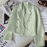 Fongt Jade Green Suit Jacket Female Autumn 2024 New Small Temperament Casual Versatile Small Suit-Outfit