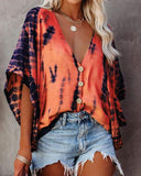 Tees Button V Neck Sexy Casual Befree Short Sleeve