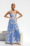 Fongt Spring And Summer New Simple Print Fashion Slip Big Skirt Dress-88105-Outfit