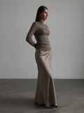 Skirt Spring 2024 Satin Face Ding Long High Purse Hip Drag Fishtail Skirt-Outfit