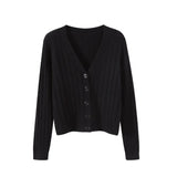 Fongt Autumn And Winter Short External Loose Net Red Long-Sleeved V Sweater Knitted Shirt Solid-Colored Cardigan Coat Top