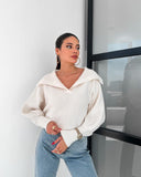 Fongt 2025 Explosion Lazy Loose Lantern Sleeves Lead Lady Short Sweater