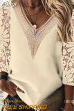 Petal Sleeve Lace Chiffon Blouse Women Fashion Elegant Spring Loose Hollow Shirt 2023 Casual Tops Lady Blusas Mujer