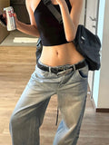 Vintage Straight Loose Boyfriend Jeans-Outfit