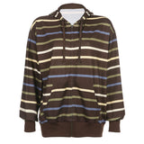 Aesthetic Fairycore Striped Zip Up Hoodie-Outfit